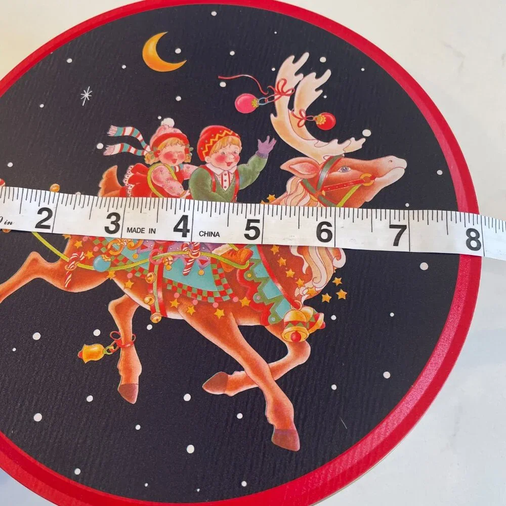 Large Cookie Candy Tin Vintage 1990’s Reindeer New